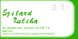 szilard kuliha business card